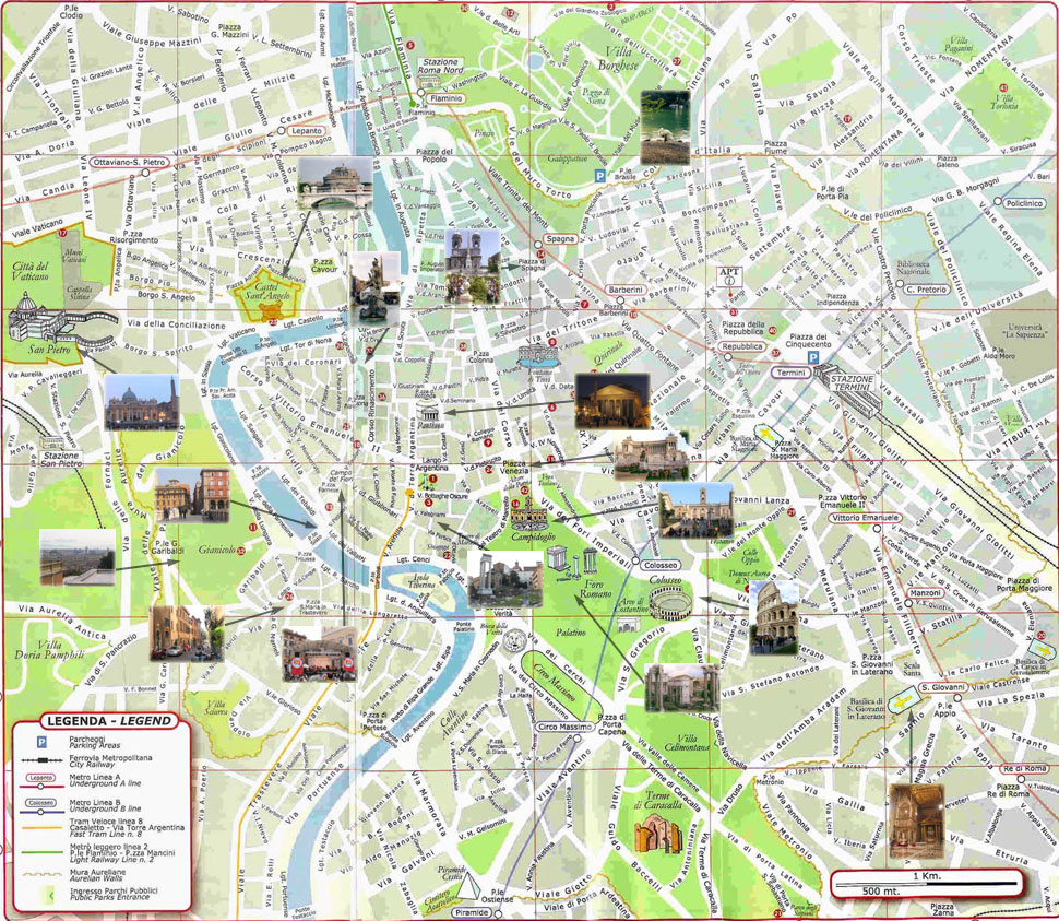 tourist map rome